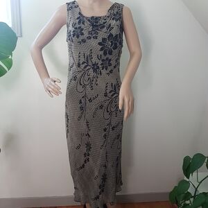 Paradise Vintage Y2K Fairy Grunge Embellish Sequin Bead Cowl Maxi Dress Sz S/M